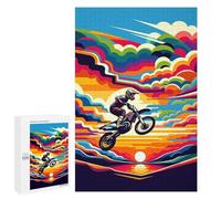 1000 PCS Jigsaws Adults Puzzles Motocross Sunset Wpap Jigsaws for Adults Toy Wall Decor Home Decoration for Is Ideal As A Gift 1000 PCS