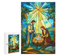 1000 PCS Jigsaws Adults Puzzles Nativity Stained Glass Jigsaw for Adults Hands-on Game Precision Cutting Parent-child Interaction 1000 PCS