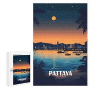 1000 PCS Jigsaws Adults Puzzles Pattaya Thailand Cityscape at Night Jigsaws for Adults Toy Wall Decor Home Decoration for Is Ideal As A Gift 1000 PCS