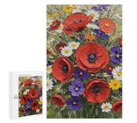 1000 PCS Jigsaws Adults Puzzles Poppy And Daisy Bouquet Jigsaw Puzzle Family Game Analysis And Logic Parent-child Interaction 1000 PCS