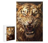 1000 PCS Jigsaws Adults Puzzles Powerful Gold Tiger Jigsaw for Adults Hands-on Game Precision Cutting Parent-child Interaction 1000 PCS