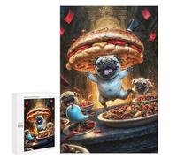 1000 PCS Jigsaws Adults Puzzles Pug Party Jigsaws for Adults Toy Wall Decor Home Decoration for Is Ideal As A Gift 1000 PCS