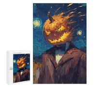 1000 PCS Jigsaws Adults Puzzles Pumpkin Head Man Starry Night Adult Puzzles Relaxing Games Precision Cutting Unique Gifts for Birthday And Christmas 1000 PCS