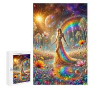 1000 PCS Jigsaws Adults Puzzles Rainbow Cosmic Garden Jigsaw for Adults Hands-on Game Precision Cutting Parent-child Interaction 1000 PCS