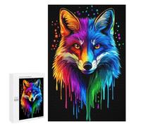 1000 PCS Jigsaws Adults Puzzles Rainbow Fox Pop Art Fox Co Adult Puzzles Relaxing Games Precision Cutting Unique Gifts for Birthday And Christmas 1000 PCS