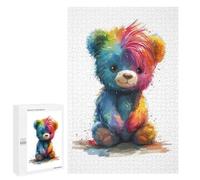 1000 PCS Jigsaws Adults Puzzles Rainbow Teddy Bear Jigsaw for Adults Hands-on Game Precision Cutting Parent-child Interaction 1000 PCS