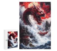 1000 PCS Jigsaws Adults Puzzles Red Dragon Rising Jigsaw for Adults Toy Wall Decor Perfect Decoration for Is Ideal As A Gift 1000 PCS