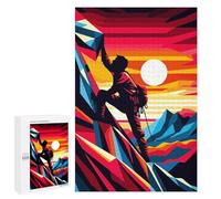 1000 PCS Jigsaws Adults Puzzles Rock Climbing Sunset Wpap Jigsaws for Adults Toy Wall Decor Home Decoration for Is Ideal As A Gift 1000 PCS