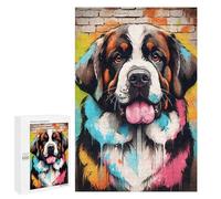 1000 PCS Jigsaws Adults Puzzles Saint Bernard Dog Graffiti Jigsaw for Adults Hands-on Game Precision Cutting Parent-child Interaction 1000 PCS
