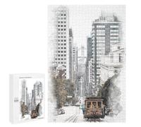 1000 PCS Jigsaws Adults Puzzles San Francisco Cable Car Jigsaws for Adults Family Games Presents for Women for Is Ideal As A Gift 1000 PCS
