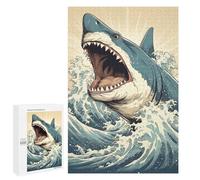 1000 PCS Jigsaws Adults Puzzles Shark Japan Great Wave Teenagers Puzzles Anti-Stress Toys Wall Decoration Unique Gifts for Birthday And Christmas 1000 PCS