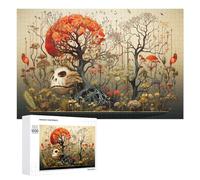 1000 PCS Jigsaws Adults Puzzles Skull Tree with Flowers Jigsaws for Adults Hands-on Game Wall Decoration Birthday And Unique Gifts 1000 PCS
