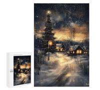 1000 PCS Jigsaws Adults Puzzles Snowy Christmas Village Jigsaw for Adults Hands-on Game Precision Cutting Parent-child Interaction 1000 PCS