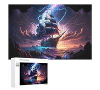 1000 PCS Jigsaws Adults Puzzles Stormy Sailing Adventure Jigsaws for Adults Family Games Presents for Women for Is Ideal As A Gift 1000 PCS