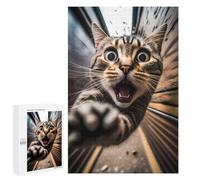 1000 PCS Jigsaws Adults Puzzles Surprised Cat's Close-Up Adult Puzzles Relaxing Games Precision Cutting Unique Gifts for Birthday And Christmas 1000 PCS