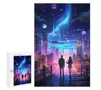 1000 PCS Jigsaws Adults Puzzles Technology City Night Jigsaw for Adults Hands-on Game Precision Cutting Parent-child Interaction 1000 PCS