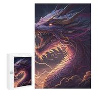 1000 PCS Jigsaws Adults Puzzles Thundering Dragon in Stormy Sky Jigsaws for Adults Relaxing Games Difficult Challenge Difficult And Challenge 1000 PCS