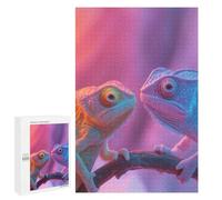 1000 PCS Jigsaws Adults Puzzles Two Chameleons on Branch Jigsaw for Adults Relax Games Birthday Present Birthday And Unique Gifts 1000 PCS