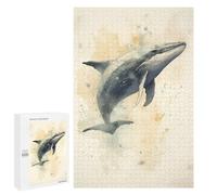 1000 PCS Jigsaws Adults Puzzles Watercolor Whale Vintage Jigsaws for Adults Toy Wall Decor Home Decoration for Is Ideal As A Gift 1000 PCS