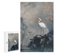 1000 PCS Jigsaws Adults Puzzles White Heron in Misty Landscape Adult Puzzles Relaxing Games Precision Cutting Unique Gifts for Birthday And Christmas 1000 PCS