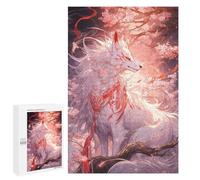 1000 PCS Jigsaws Adults Puzzles White Kitsune of Sakura Jigsaw for Adults Relax Games Birthday Present Birthday And Unique Gifts 1000 PCS