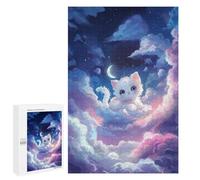 1000 PCS Jigsaws Adults Puzzles White Kitten Dreamworld Jigsaw for Adults Hands-on Game Precision Cutting Parent-child Interaction 1000 PCS