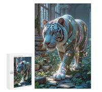 1000 PCS Jigsaws Adults Puzzles White Tiger in Ancient Ruins Jigsaws for Adults Toy Wall Decor Home Decoration for Is Ideal As A Gift 1000 PCS