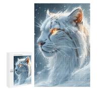 1000 PCS Jigsaws Adults Puzzles White Tiger in Snow Jigsaw for Adults Hands-on Game Precision Cutting Parent-child Interaction 1000 PCS