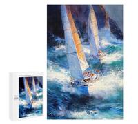 1000 PCS Jigsaws Adults Puzzles Yacht Boat Racing 3 Adult Puzzles Relaxing Games Precision Cutting Unique Gifts for Birthday And Christmas 1000 PCS