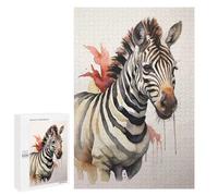 1000 PCS Jigsaws Adults Puzzles Zebra Abstract Watercolor Jigsaw for Adults Toy Wall Decor Perfect Decoration for Is Ideal As A Gift 1000 PCS