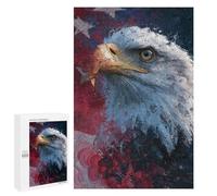 1000 PCS Jigsaws American Flag Eagle Art Print-1 Jigsaws for Adults Puzzle Hand Speed Race Help The Brain Exercise Beautiful Design Game 1000 PCS