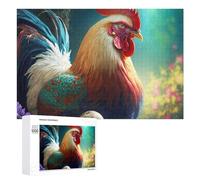 1000 PCS Jigsaws Colorful Rooster with Egg Adult Puzzles Anti-Stress Toys Staycation Kill Time Deal As Gifts for The Whole Family 1000 PCS