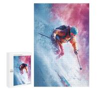 1000 PCS Jigsaws for Adults Action-Packed Ski Adventure -1 Adult Jigsaw Puzzles Stress Reliever Difficult And Challenge Family Fun & Game Night 1000 PCS