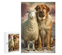 1000 PCS Jigsaws for Adults Canine Sheep Friendship Winter Scene Puzzle For Teenagers Precision Cutting Parent-child Interaction Stress Reduction Gifts 1000 PCS