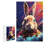 1000 PCS Jigsaws for Adults Cosmic Bunny in Space Suit Jigsaw for Teenagers Improve Memory Every Piece Is Unique - Toys Educational Games 1000 PCS