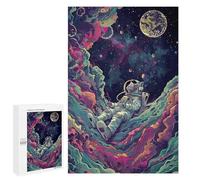 1000 PCS Jigsaws for Adults Cosmic Cat Astronaut Adventure Jigsaw for Teenagers Improve Memory Every Piece Is Unique - Toys Educational Games 1000 PCS