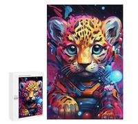 1000 PCS Jigsaws for Adults Cyber Leopard in Space Suit Adult Jigsaw Puzzles Stress Reliever Difficult And Challenge Family Fun & Game Night 1000 PCS