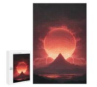 1000 PCS Jigsaws for Adults Fiery Planet Rising Epic Landscape Adult Jigsaw Puzzles Stress Reliever Difficult And Challenge Family Fun & Game Night 1000 PCS