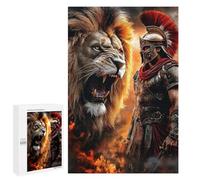 1000 PCS Jigsaws for Adults Gladiator Vs. Lion Epic Battle -1 Jigsaw for Teenagers Improve Memory Every Piece Is Unique - Toys Educational Games 1000 PCS