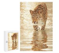 1000 PCS Jigsaws for Adults Golden Leopard Reflections Jigsaw for Teenagers Improve Memory Every Piece Is Unique - Toys Educational Games 1000 PCS