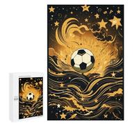 1000 PCS Jigsaws for Adults Golden Soccer Ball Artwork Adult Jigsaw Puzzles Stress Reliever Difficult And Challenge Family Fun & Game Night 1000 PCS