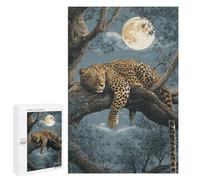 1000 PCS Jigsaws for Adults Moonlit Leopard Resting-1 Adult Jigsaw Puzzles Stress Reliever Difficult And Challenge Family Fun & Game Night 1000 PCS