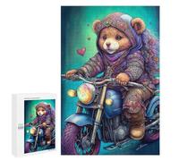 1000 PCS Jigsaws for Adults Motorcycle Riding Panda Art Print Adult Jigsaw Puzzles Stress Reliever Difficult And Challenge Family Fun & Game Night 1000 PCS