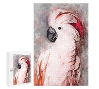 1000 PCS Jigsaws for Adults Pink Cockatoo Puzzles for Adults Toy Wall Decor Improve Memory Gifts for Friends And Family 1000 PCS