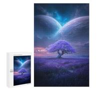 1000 PCS Jigsaws for Adults Purple Lavender Field with Tree Adult Jigsaw Puzzles Stress Reliever Difficult And Challenge Family Fun & Game Night 1000 PCS