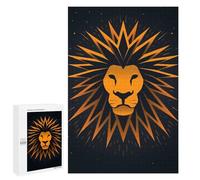 1000 PCS Jigsaws for Adults Puzzle Abstract Lion Vector Portrait with Spiked Mane Jigsaws for Adults Fun Games Stress Reliever Challenging To Complete 1000 PCS