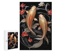 1000 PCS Jigsaws for Adults Puzzle Aesthetic Koi Fish Japan Puzzles for Teenagerss Birthday Present Help The Brain Exercise Challenging Game Gifts 1000 PCS