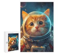 1000 PCS Jigsaws for Adults Puzzle Astronaut Cute Cartoon Cat Puzzles for Adults Hands-on Game Hand Speed Race Great Gift for Gaming 1000 PCS