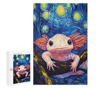 1000 PCS Jigsaws for Adults Puzzle Axolotl in Starry Night Jigsaws for Adults Fun Games Stress Reliever Challenging To Complete 1000 PCS