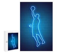 1000 PCS Jigsaws for Adults Puzzle Basketball Jump Neon Puzzles for Adults Hands-on Game Hand Speed Race Great Gift for Gaming 1000 PCS